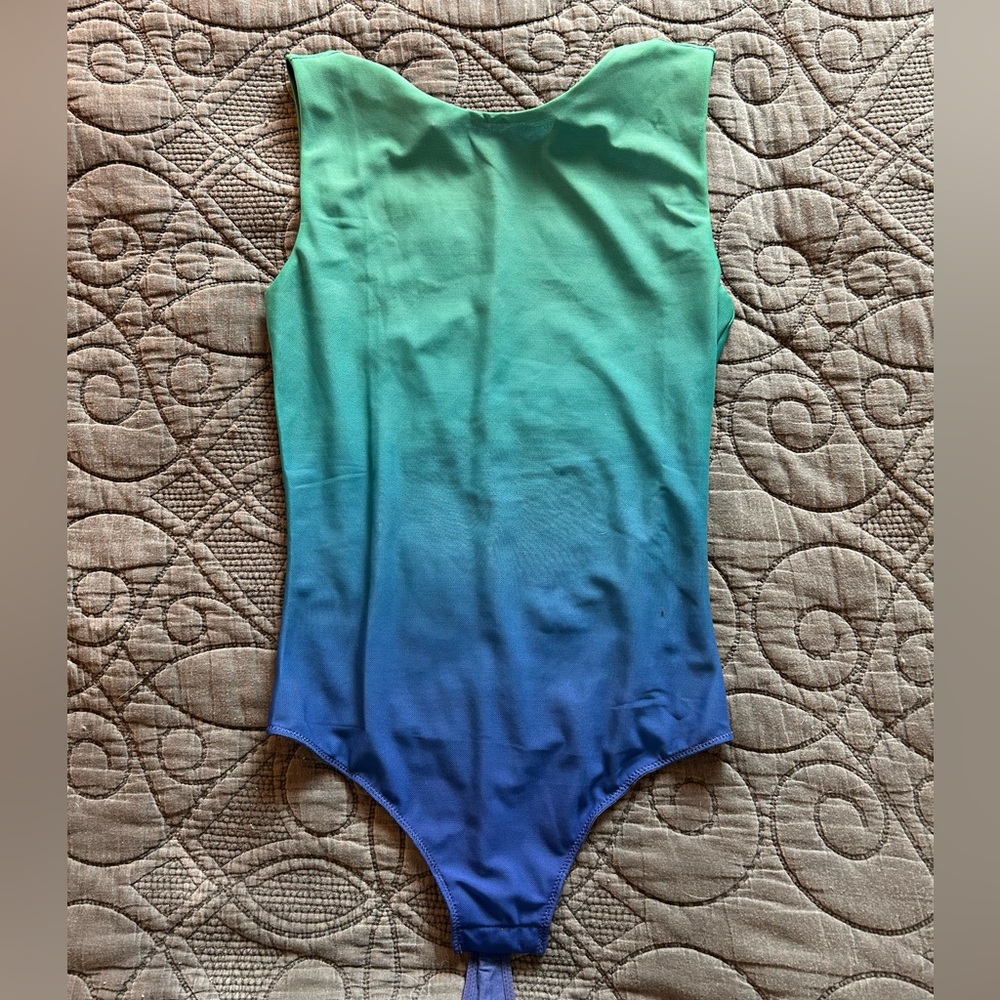 Parade mesh blue to teal ombré bodysuit